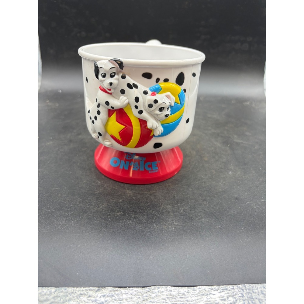 Disney On Ice 101 Dalmatians Souvenir Mug 3D Puppies Plastic Pedestal Cup